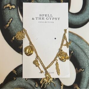 Spell & the Gypsy Meadowland Charm Necklace Gold Vermeil